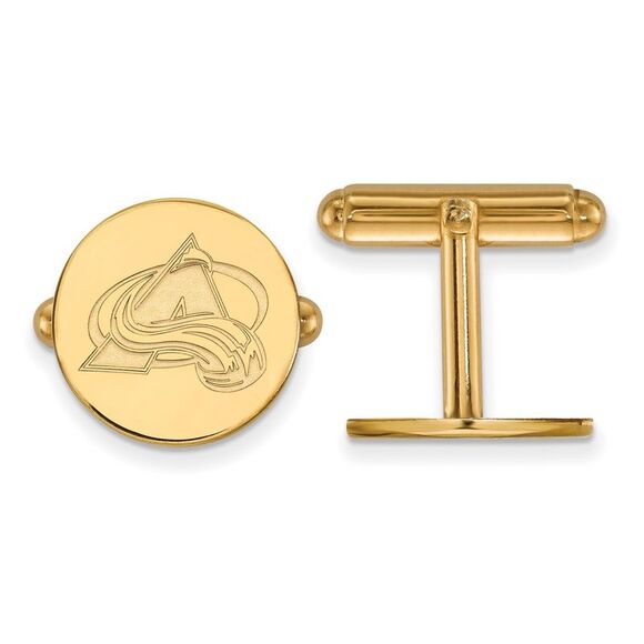 SS 14k Yellow Gold Plated NHL Colorado Avalanche Cuff Links